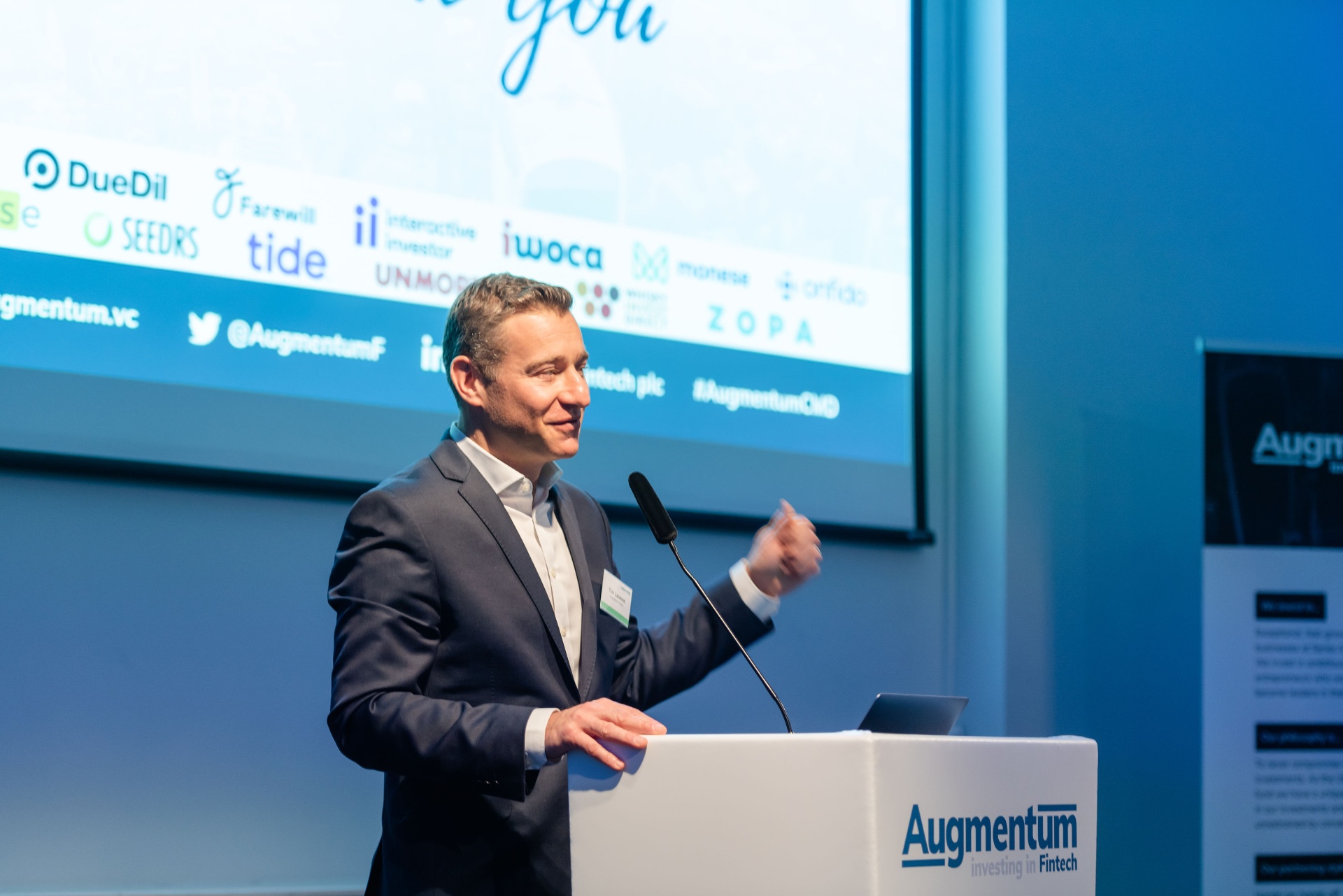 Tim Levene speaking about Augmentum Fintech